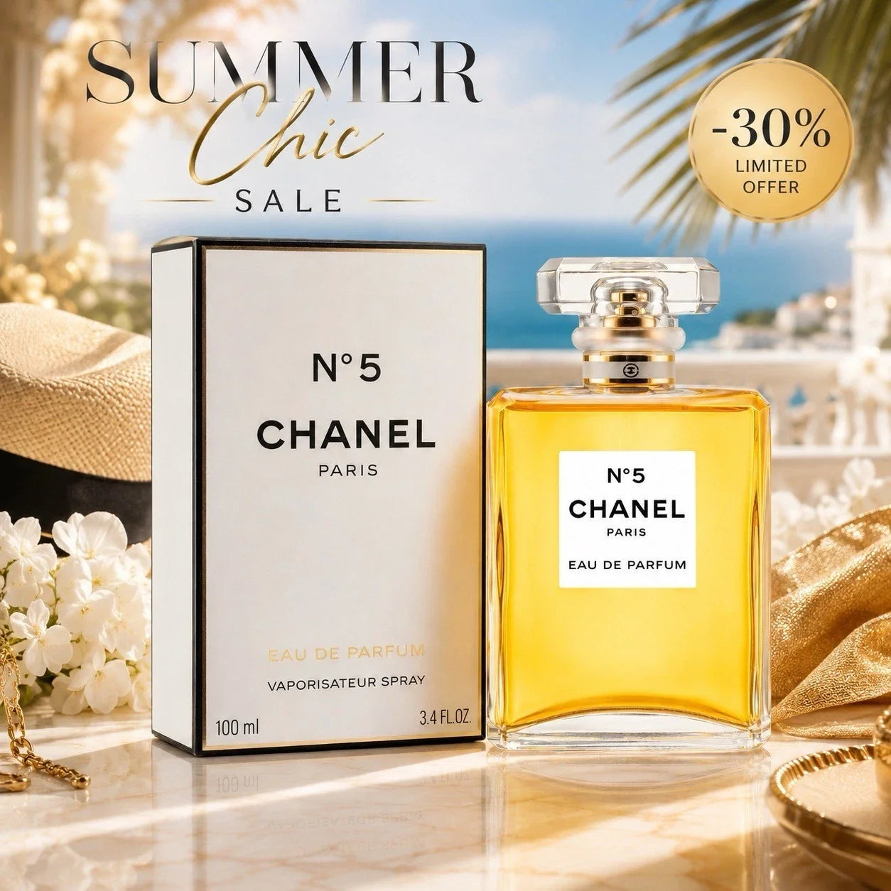 Chanel #5 Women's Eau De Parfum EDP 3.4 oz / 100ml New Open Box Full Perfume
