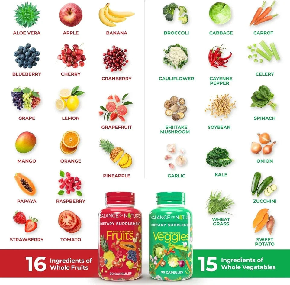 Nature’s Fruits & Veggies Balance Dietary Supplement – 2 Pack